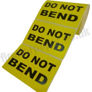 Do Not Bend, Yellow Labels, 101.6 x 63.5mm - Roll of 500