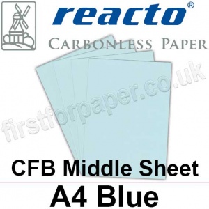 Reacto Carbonless NCR, CFB75, Middle Sheet, A4, 75gsm Blue - 500 Sheets