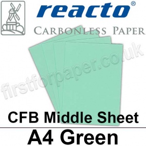 Reacto Carbonless NCR, CFB75, Middle Sheet, A4, 75gsm Green - 500 Sheets