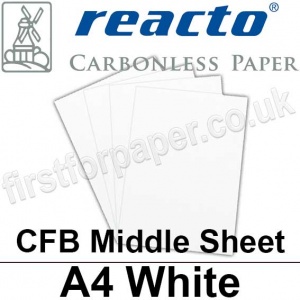 Reacto Carbonless NCR, CFB75, Middle Sheet, A4, 75gsm White - 500 Sheets