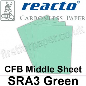 Reacto Carbonless NCR, CFB75, Middle Sheet, SRA3, 75gsm Green - 500 Sheets