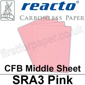 Reacto Carbonless NCR, CFB75, Middle Sheet, SRA3, 75gsm Pink - 500 Sheets