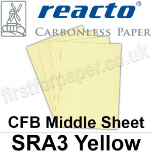 Reacto Carbonless NCR, CFB75, Middle Sheet, SRA3, 75gsm Yellow - 500 Sheets