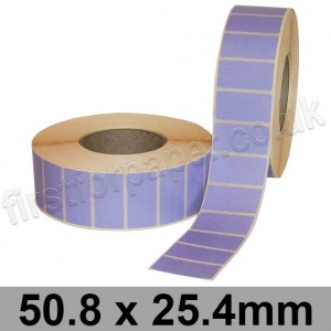 Lavender Semi-Gloss, Self Adhesive Labels, 50.8 x 25.4mm, Permanent Adhesive - Roll of 5,000