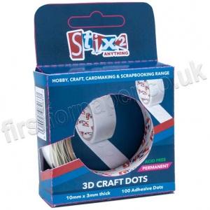Stix2, 10mm x 3mm, 3D Craft Glue Dots - Pack of 100