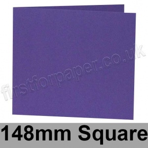 Colorset Recycled, Pre-creased, Single Fold Cards, 270gsm, 148mm Square, Amethyst