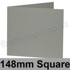Colorset Recycled, Pre-creased, Single Fold Cards, 270gsm, 148mm Square, Ash