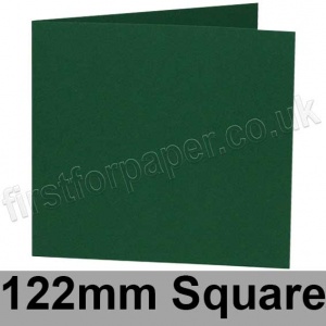 Colorset Recycled, Pre-creased, Single Fold Cards, 270gsm, 122mm Square, Evergreen