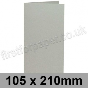 Colorset Recycled, Pre-creased, Single Fold Cards, 270gsm, 105 x 210mm, Light Grey