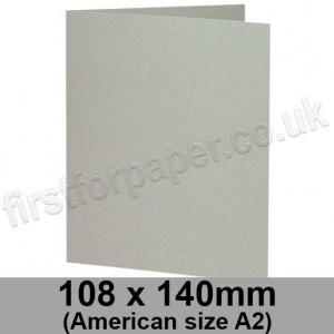 Colorset Recycled, Pre-creased, Single Fold Cards, 270gsm, 108 x 140mm (American A2), Light Grey