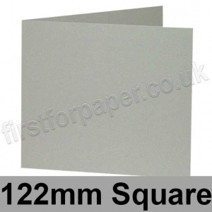 Colorset Recycled, Pre-creased, Single Fold Cards, 270gsm, 122mm Square, Light Grey