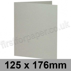 Colorset Recycled, Pre-creased, Single Fold Cards, 270gsm, 125 x 176mm, Light Grey