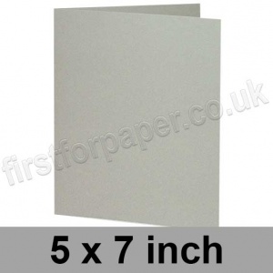 Colorset Recycled, Pre-creased, Single Fold Cards, 270gsm, 127 x 178mm (5 x 7 inch), Light Grey