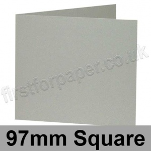 Colorset Recycled, Pre-creased, Single Fold Cards, 270gsm, 97mm Square, Light Grey