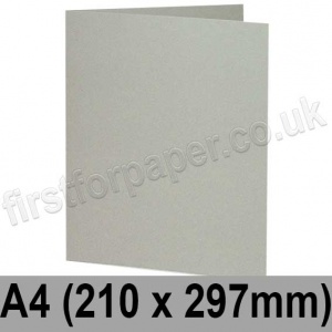 Colorset Recycled, Pre-creased, Single Fold Cards, 270gsm, 210 x 297mm (A4), Light Grey