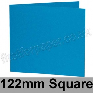 Colorset Recycled, Pre-creased, Single Fold Cards, 270gsm, 122mm Square, Light Blue