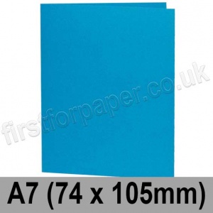 Colorset Recycled, Pre-creased, Single Fold Cards, 270gsm, 74 x 105mm (A7), Light Blue