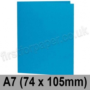 Colorset Recycled, Pre-creased, Single Fold Cards, 270gsm, 74 x 105mm (A7), Light Blue