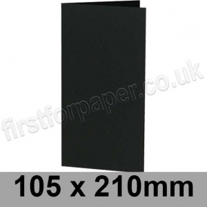 Colorset Recycled, Pre-creased, Single Fold Cards, 270gsm, 105 x 210mm, Nero
