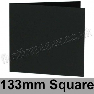Colorset Recycled, Pre-creased, Single Fold Cards, 270gsm, 133mm Square, Nero