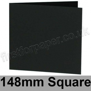 Colorset Recycled, Pre-creased, Single Fold Cards, 270gsm, 148mm Square, Nero
