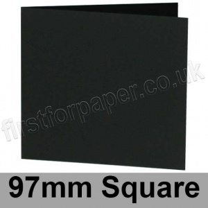 Colorset Recycled, Pre-creased, Single Fold Cards, 270gsm, 97mm Square, Nero