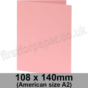 Colorset Recycled, Pre-creased, Single Fold Cards, 270gsm, 108 x 140mm (American A2), Pink Ice