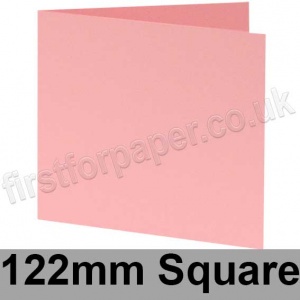 Colorset Recycled, Pre-creased, Single Fold Cards, 270gsm, 122mm Square, Pink Ice