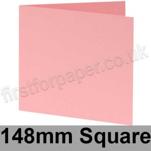 Colorset Recycled, Pre-creased, Single Fold Cards, 270gsm, 148mm Square, Pink Ice