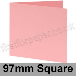 Colorset Recycled, Pre-creased, Single Fold Cards, 270gsm, 97mm Square, Pink Ice
