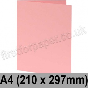 Colorset Recycled, Pre-creased, Single Fold Cards, 270gsm, 210 x 297mm (A4), Pink Ice