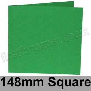 Colorset Recycled, Pre-creased, Single Fold Cards, 270gsm, 148mm Square, Spring Green