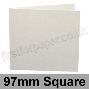 Conqueror Laid, Pre-creased, Single Fold Cards, 300gsm, 97mm Square, Brilliant White