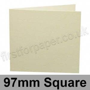 Conqueror Laid, Pre-creased, Single Fold Cards, 300gsm, 97mm Square, Cream