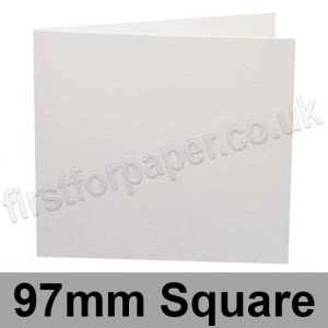 Conqueror Laid, Pre-creased, Single Fold Cards, 300gsm, 97mm Square, Diamond White