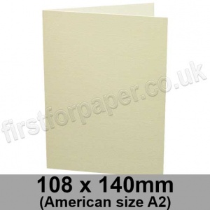 Conqueror Laid, Pre-creased, Single Fold Cards, 300gsm, 108 x 140mm (American A2), Cream