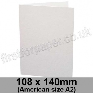Conqueror Laid, Pre-creased, Single Fold Cards, 300gsm, 108 x 140mm (American A2), Diamond White
