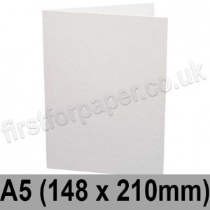 Conqueror Laid, Pre-creased, Single Fold Cards, 300gsm, 148 x 210mm (A5), Diamond White