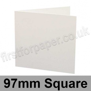 Conqueror Wove, Pre-creased, Single Fold Cards, 300gsm, 97mm Square, Brilliant White