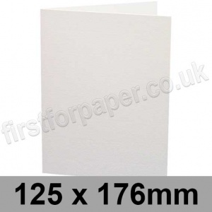 Conqueror Wove, Pre-creased, Single Fold Cards, 300gsm, 125 x 176mm, Brilliant White