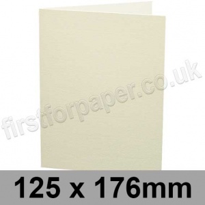 Conqueror Wove, Pre-creased, Single Fold Cards, 300gsm, 125 x 176mm, Oyster