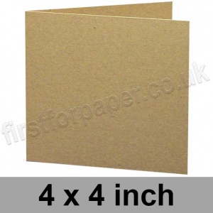 Cairn Eco Kraft, Pre-creased, Single Fold Cards, 280gsm, 102mm (4 inch) Square