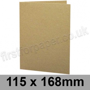 Cairn Eco Kraft, Pre-creased, Single Fold Cards, 280gsm, 115 x 168mm