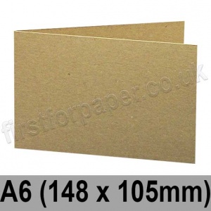 Cairn Eco Kraft, Pre-creased, Single Fold Cards, 280gsm, 148 x 105mm (A6)