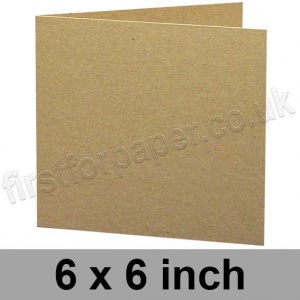 Cairn Eco Kraft, Pre-creased, Single Fold Cards, 280gsm, 152mm (6 inch) Square