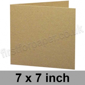 Cairn Eco Kraft, Pre-creased, Single Fold Cards, 280gsm, 178mm (7 inch) Square