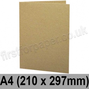 Cairn Eco Kraft, Pre-creased, Single Fold Cards, 280gsm, 210 x 297mm (A4)