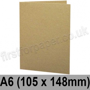 Cairn Eco Kraft, Pre-creased, Single Fold Cards, 280gsm, 105 x 148mm (A6) - Bulk Order, priced per 1,000 (MOQ 5,000 cards)