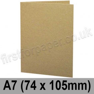 Cairn Eco Kraft, Pre-creased, Single Fold Cards, 280gsm, 74 x 105mm (A7)