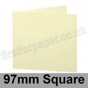 Cumulus, Pre-Creased, Single Fold Cards, 250gsm, 97mm Square, Cream